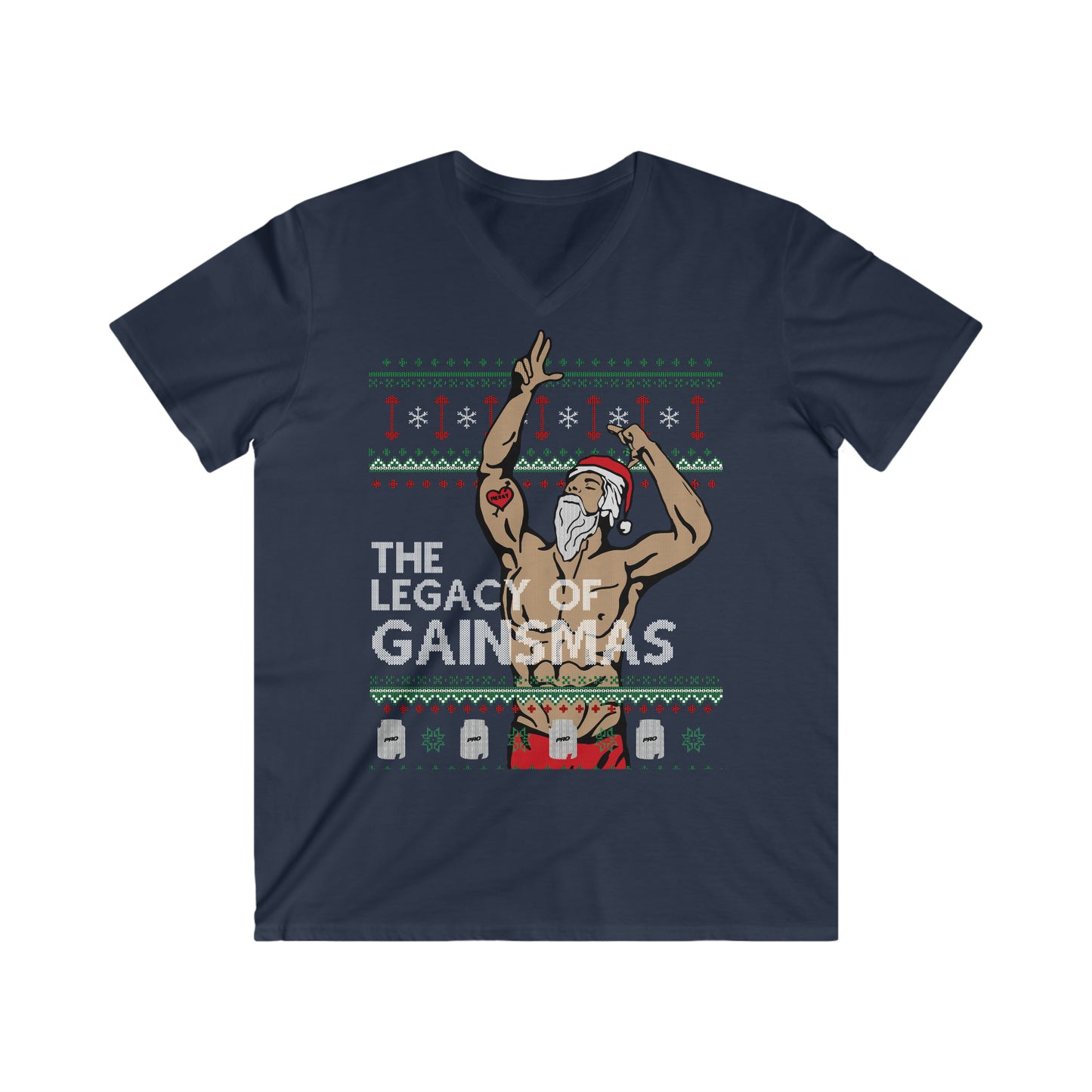 The Legacy Of Gainsmas Men's Fitted V-Neck Short Sleeve Tee