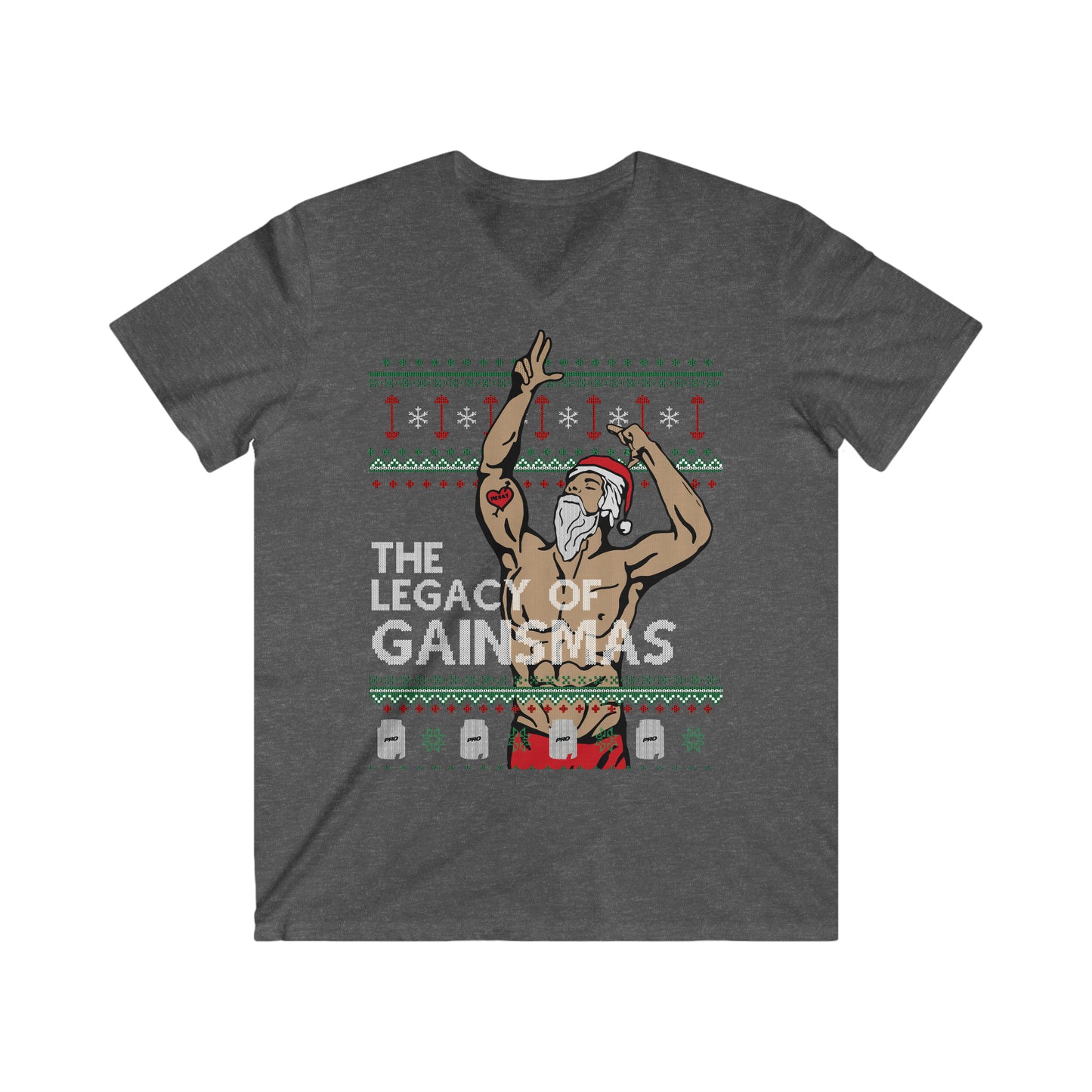 The Legacy Of Gainsmas Men's Fitted V-Neck Short Sleeve Tee