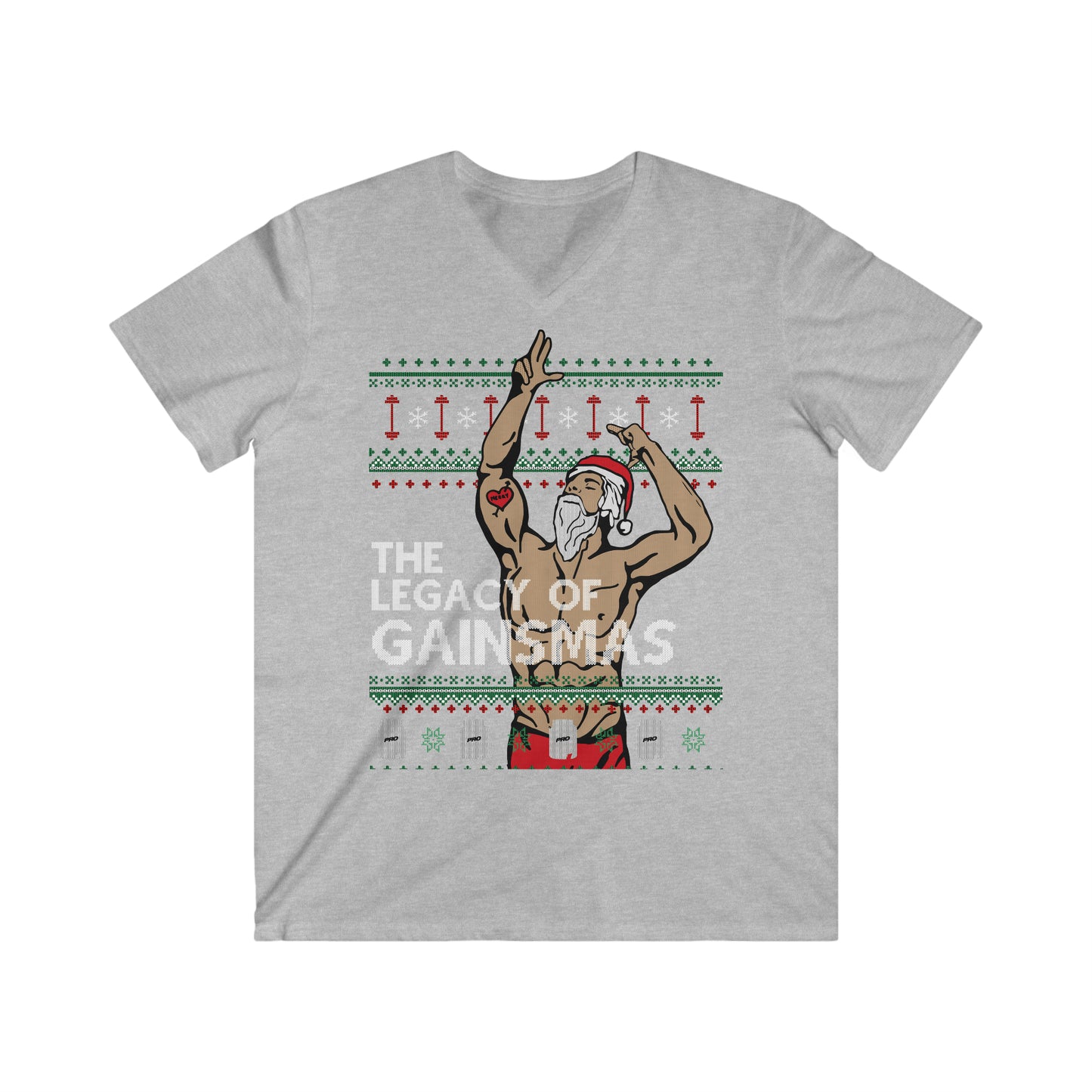 The Legacy Of Gainsmas Men's Fitted V-Neck Short Sleeve Tee