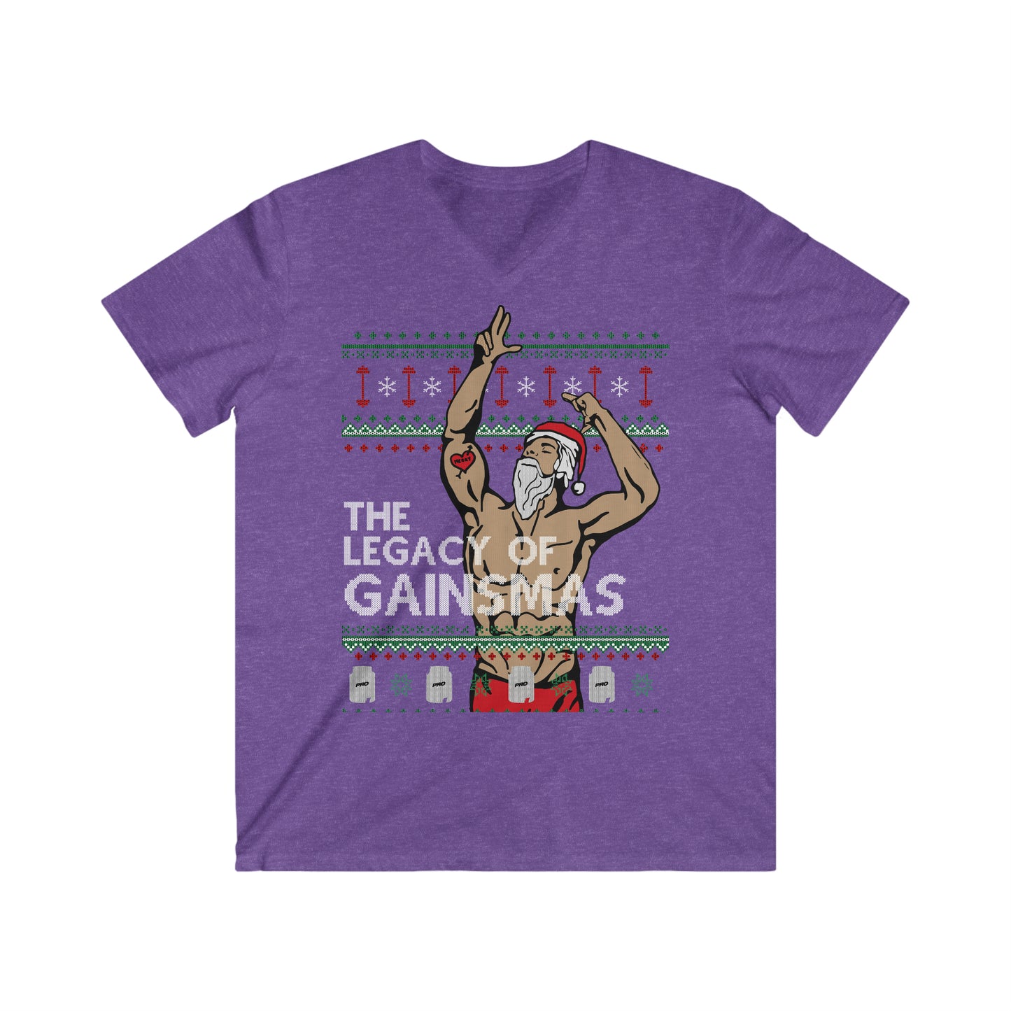 The Legacy Of Gainsmas Men's Fitted V-Neck Short Sleeve Tee