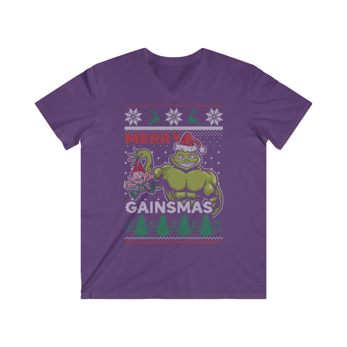 Gainsmas BullyGrinch Men's Fitted V-Neck Short Sleeve Tee