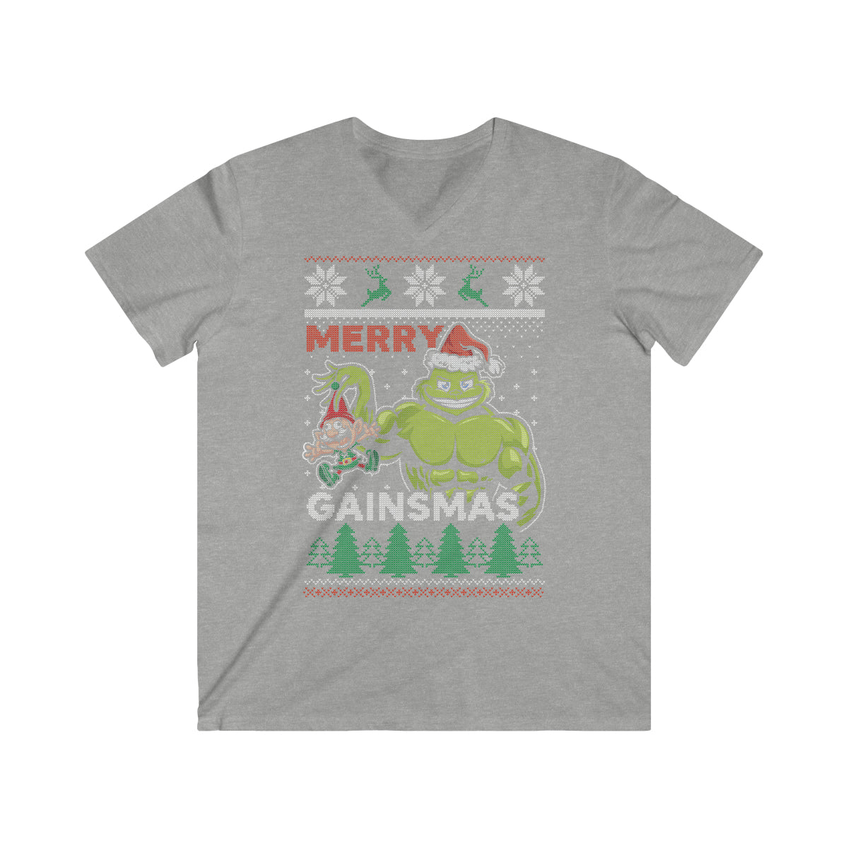 Gainsmas BullyGrinch Men's Fitted V-Neck Short Sleeve Tee