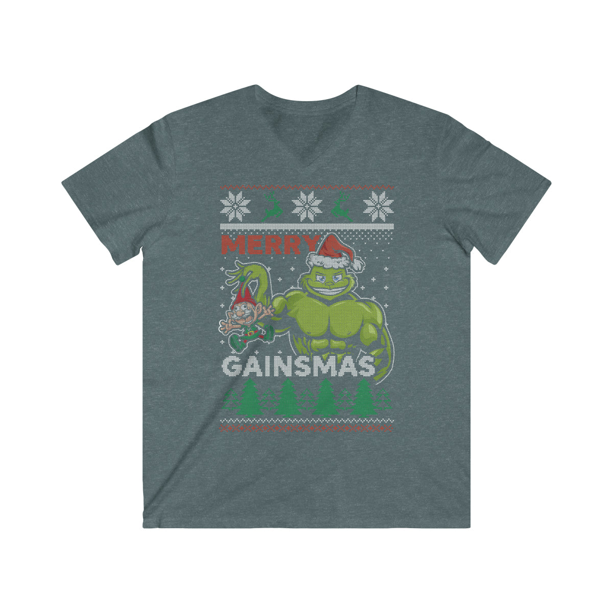 Gainsmas BullyGrinch Men's Fitted V-Neck Short Sleeve Tee